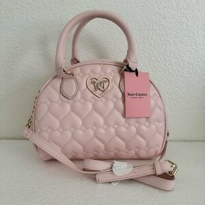 NEW Juicy Couture Baby Pink Flawless Dome
Satchel Bowler Bag w Quilted Hearts